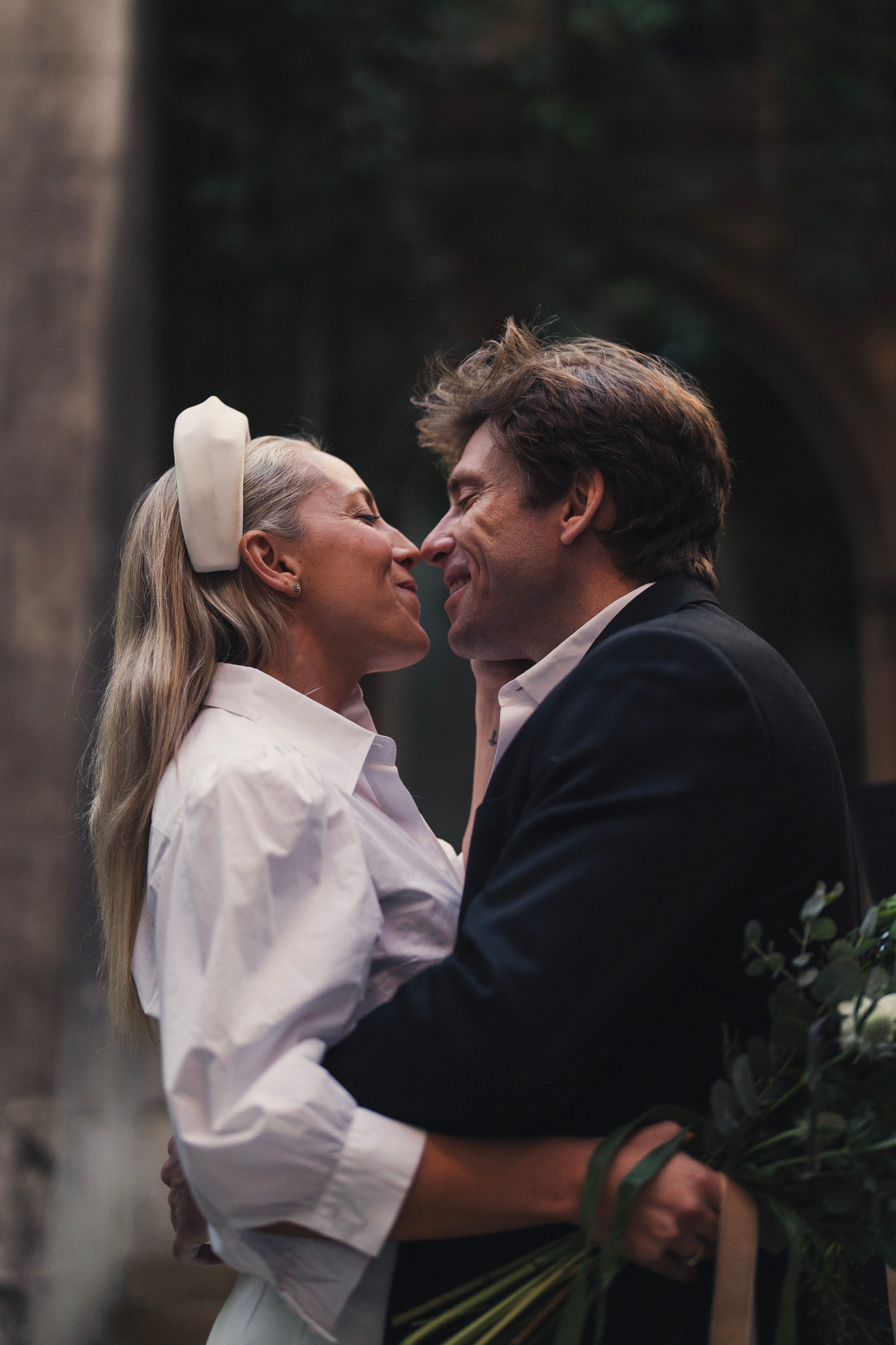 A kiss in a quiet corner of the garden.