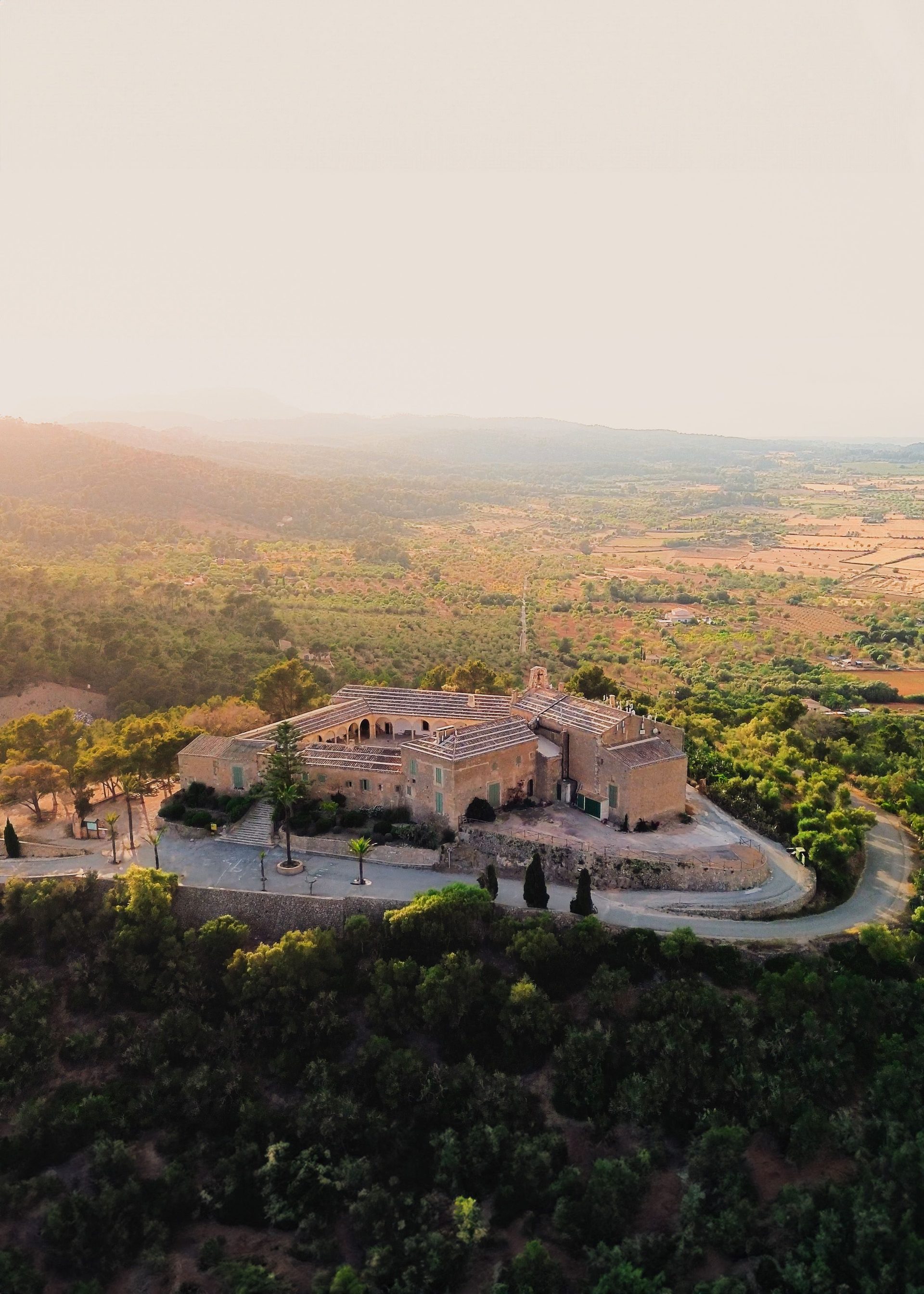A hilltop sanctuary above the countryside.