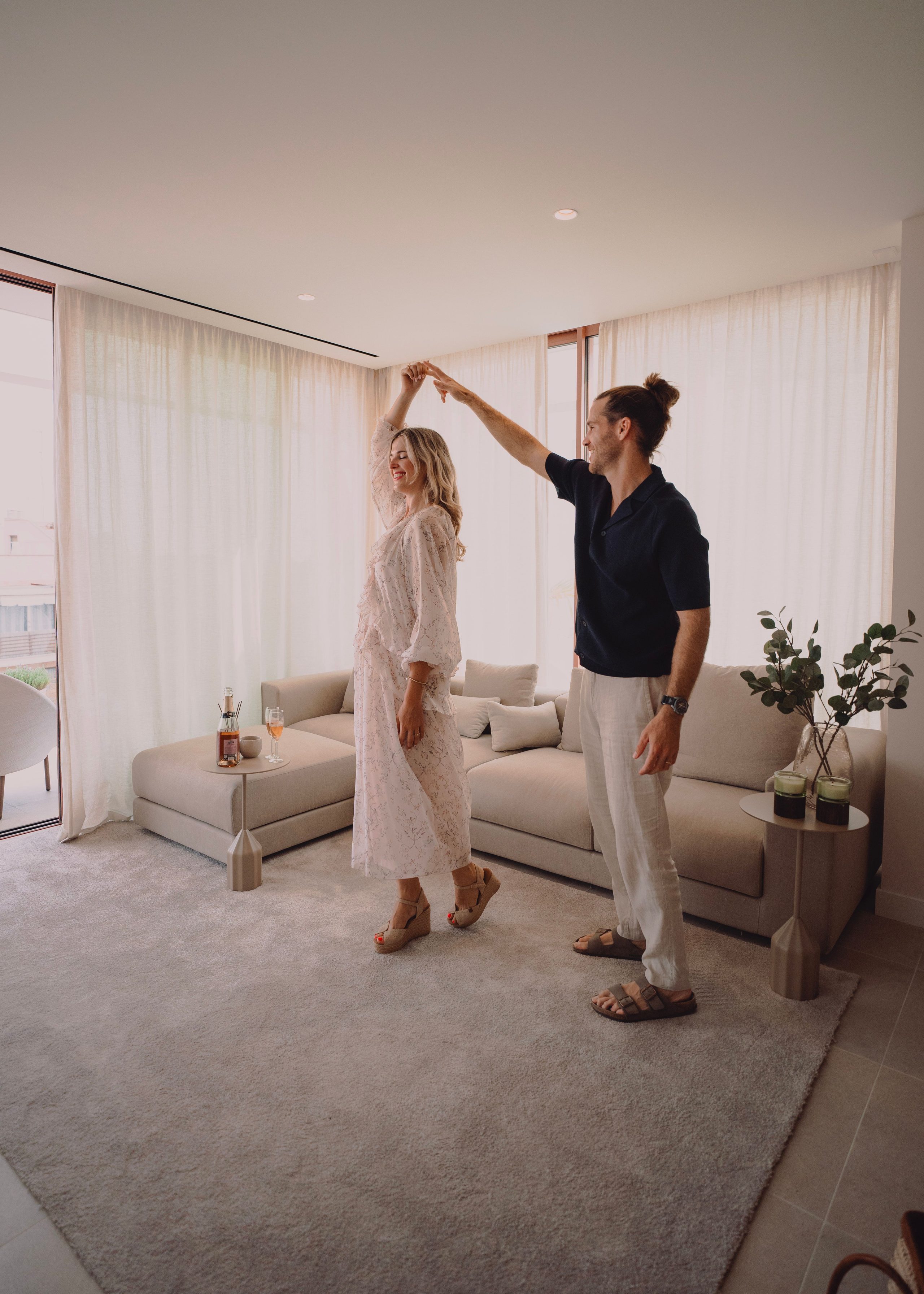 An unhurried dance in a sunlit room.