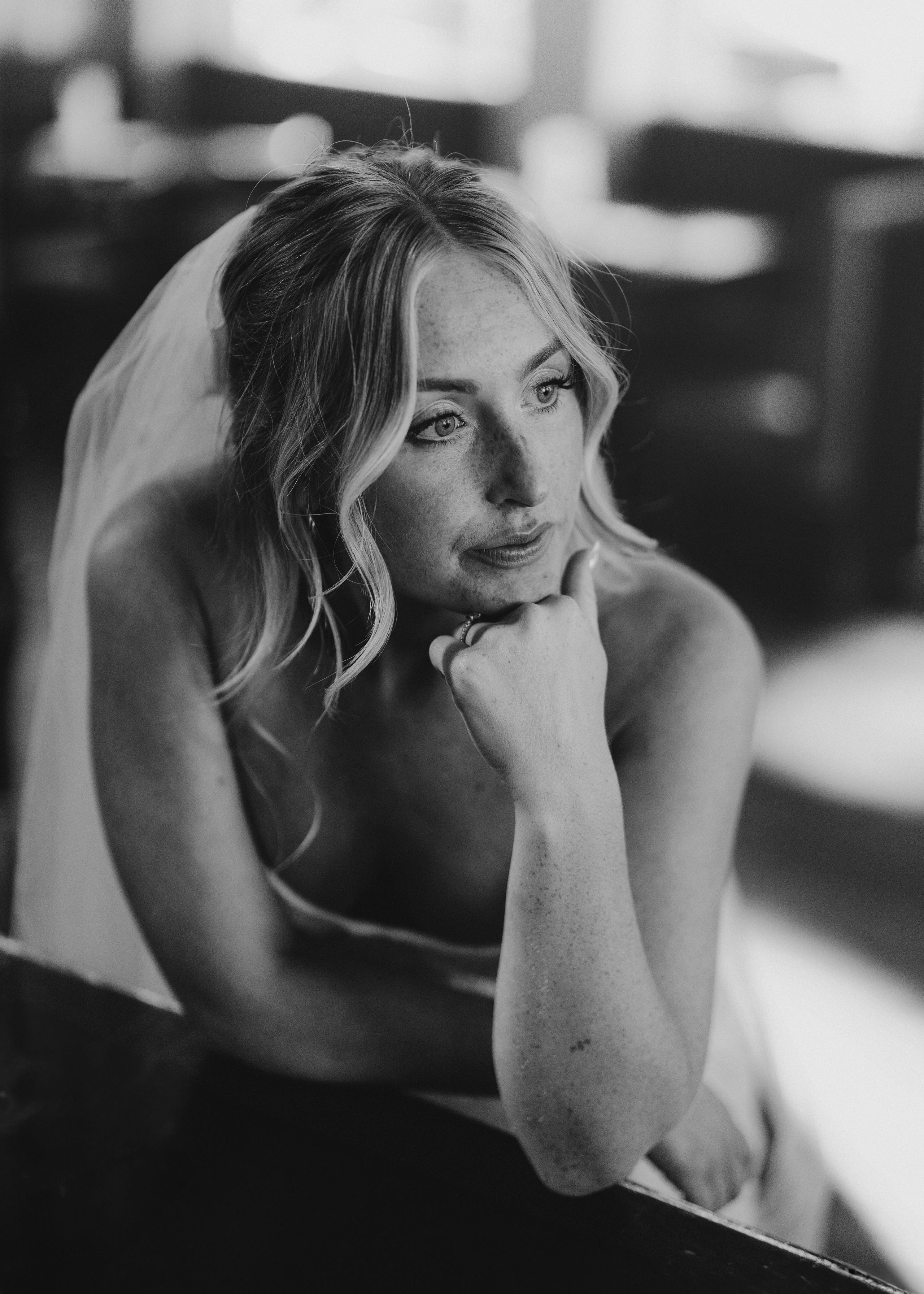 A quiet moment, captured in black and white.